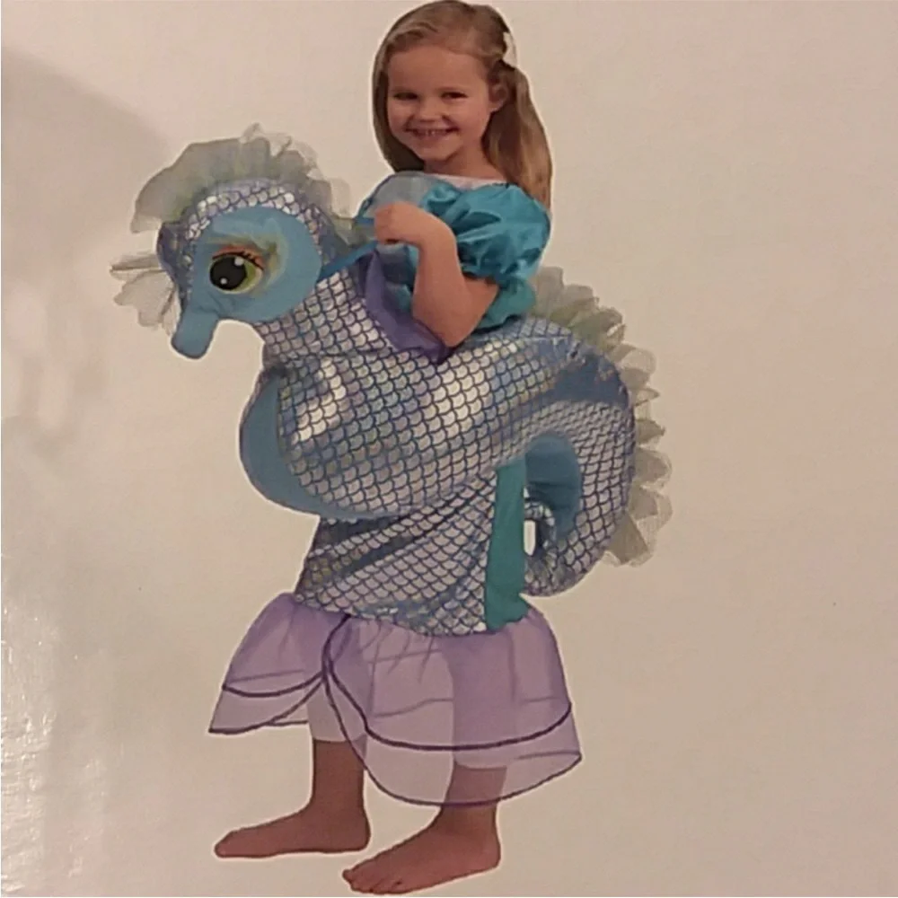 Kids Seahorse Costume - Toddler Ride On Mermaid on Seahorse Costume 3T-4T